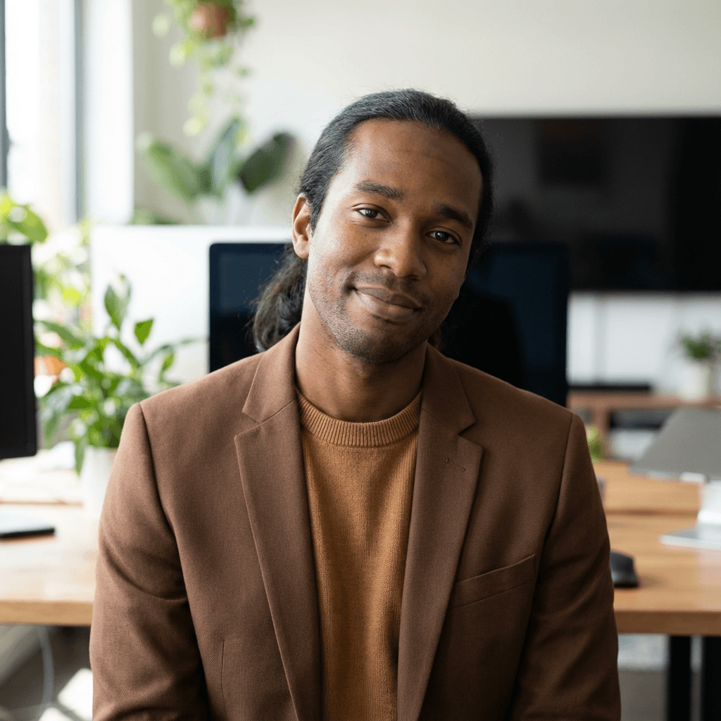 Ryan Luce, founder of Susurrus Strategy, in a modern office
